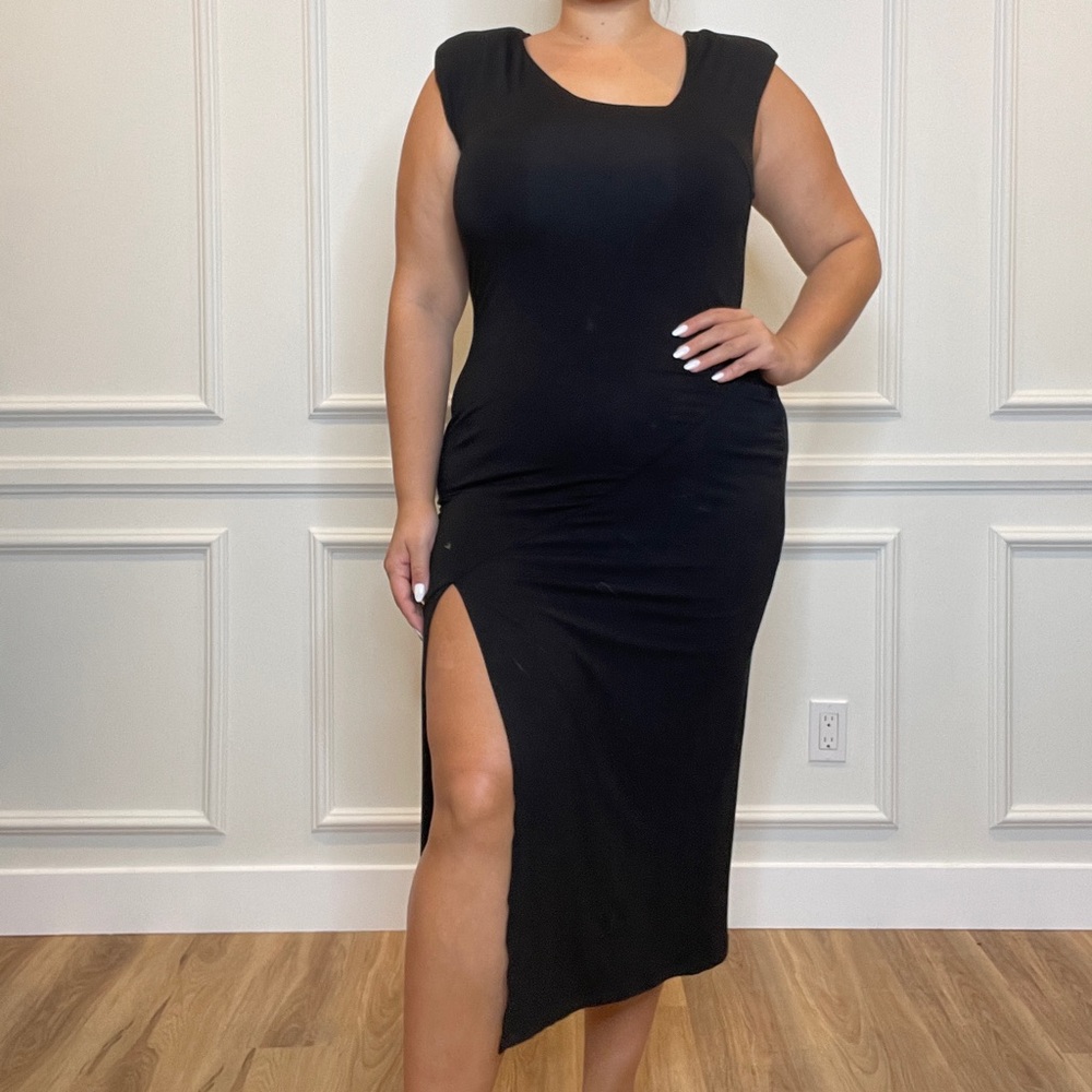 Good American black body con dress US 14 Brand New